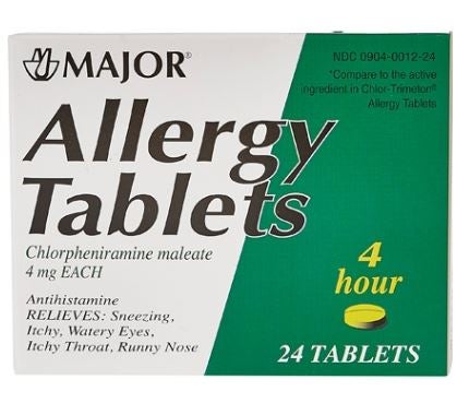 Major Chlorpheniramine Maleate Allergy Relief (Box of 24)
