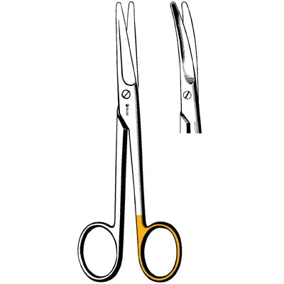 Sklarcut Sklarlite Mayo Dissecting Scissors - 6-3/4", Curved, 1 Standard Edge, 1 Micro-Serrated Edge - 23-1278 