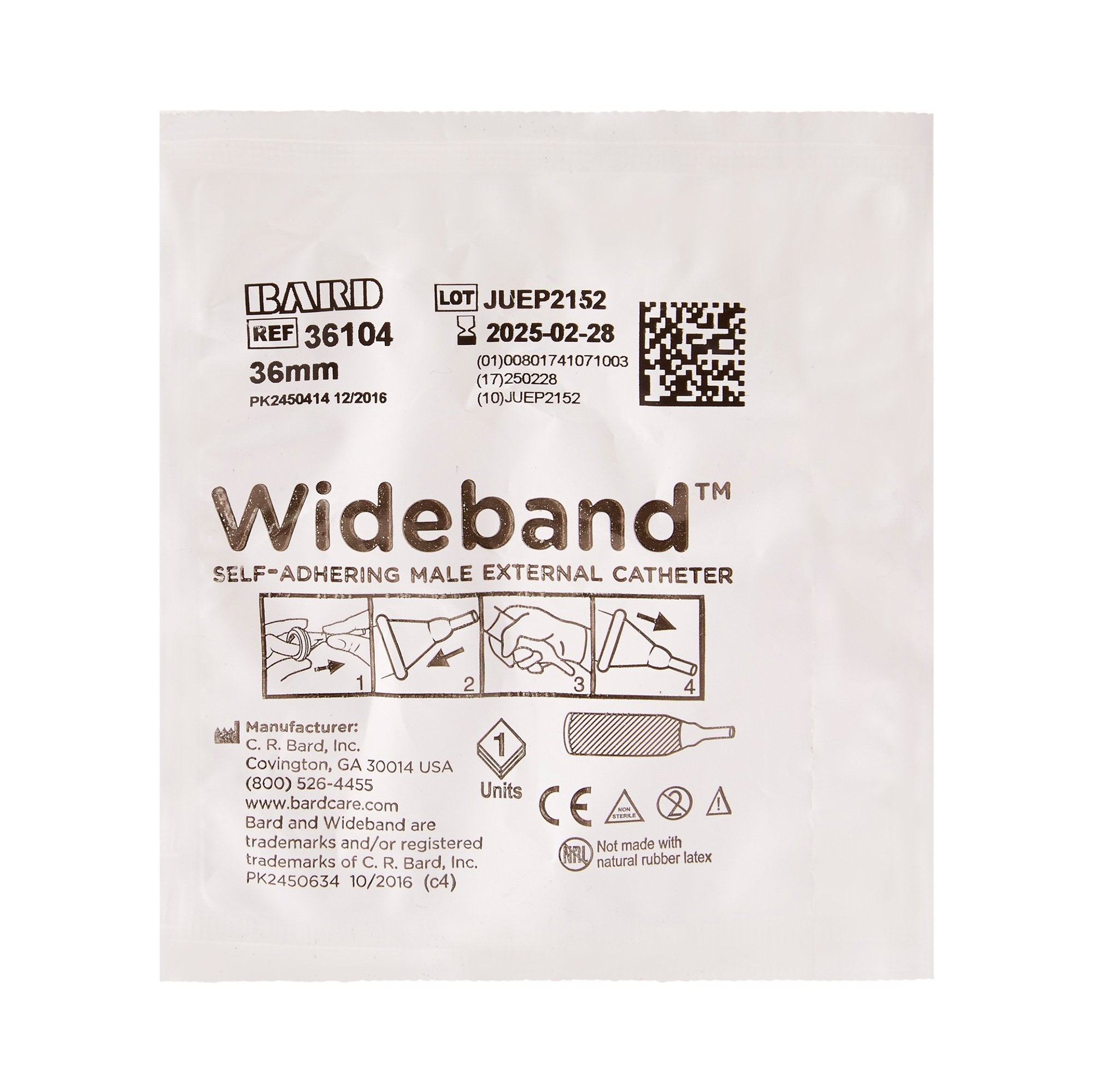 Bard Bard Wide Band Male External Catheter, Large (100/BX) 