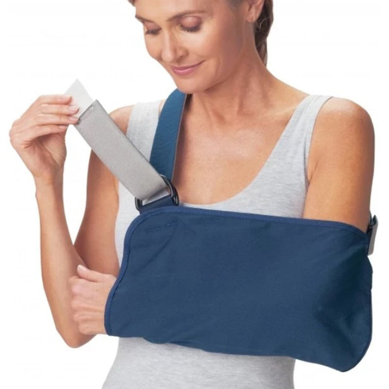 Arm Sling with Padded Strap Procare Blue Vogue D-Ring / Hook and Loop Strap Closure Small 