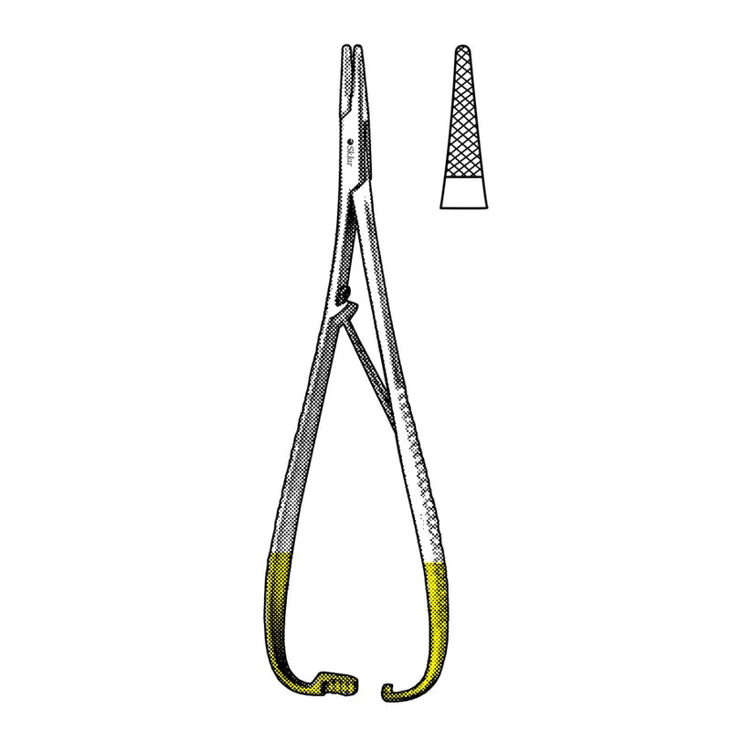 Sklar TC Mathieu Needle Holder - 8", Serrated, Delicate, Fine Tip - 21-8078 