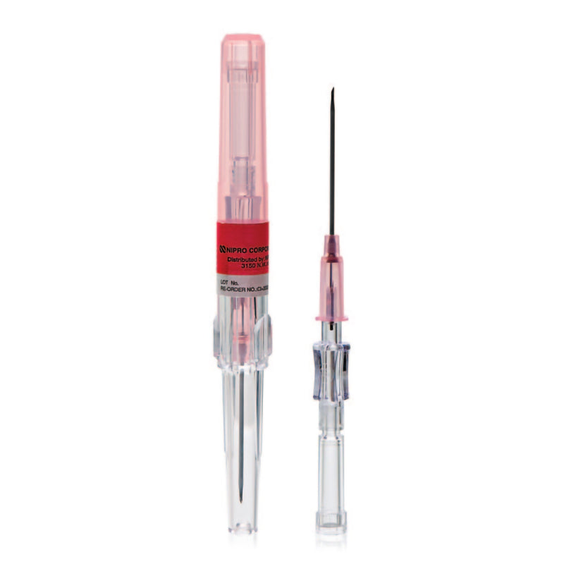 Peripheral IV Catheter Safelet 20 Gauge 1 Inch ETFE Straight Hub Non Blood Control Non-Safety 