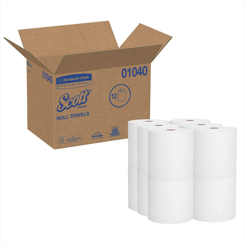 Scott Paper Towel, Hardwound Roll, 8" x 800' (Case of 12 Rolls)
