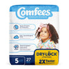 Attends Comfees Premium Baby Diapers, Unisex, Tab Closure, Size 5 (Case of 108)