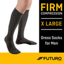 3M Futuro Lifestyle Compression Firm Dress Socks for Men, Black, X-Large (Box of 12 Pairs)