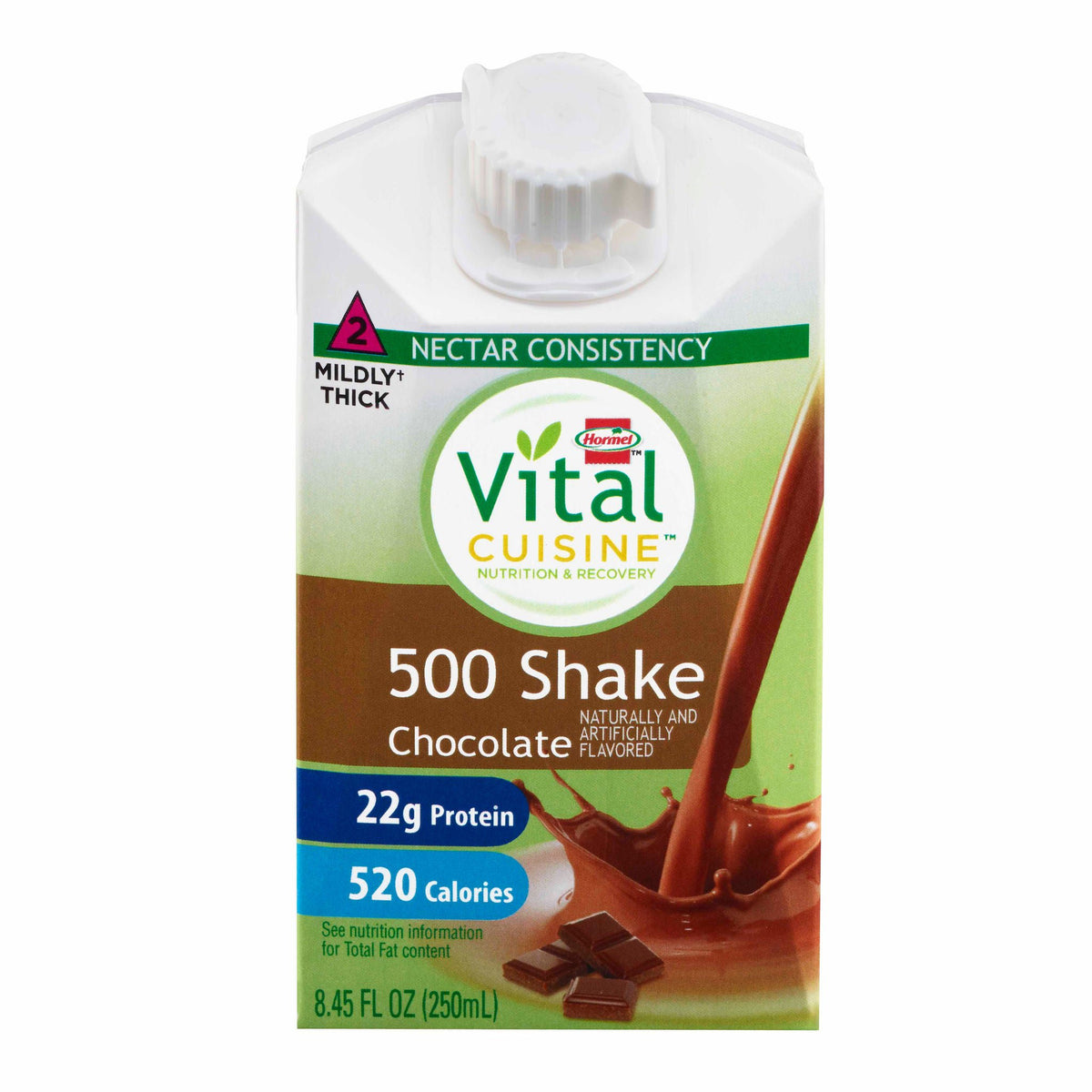 Vital Cuisine 500 Shake Chocolate Nutrition and Recovery, 8.45 oz. Carton (Case of 27)