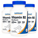 Nutricost Dietary Supplement nutricost Vitamin B2 Riboflavin Vitamin B2 400 mg Strength Capsule 120 Per Bottle (12/CS) 