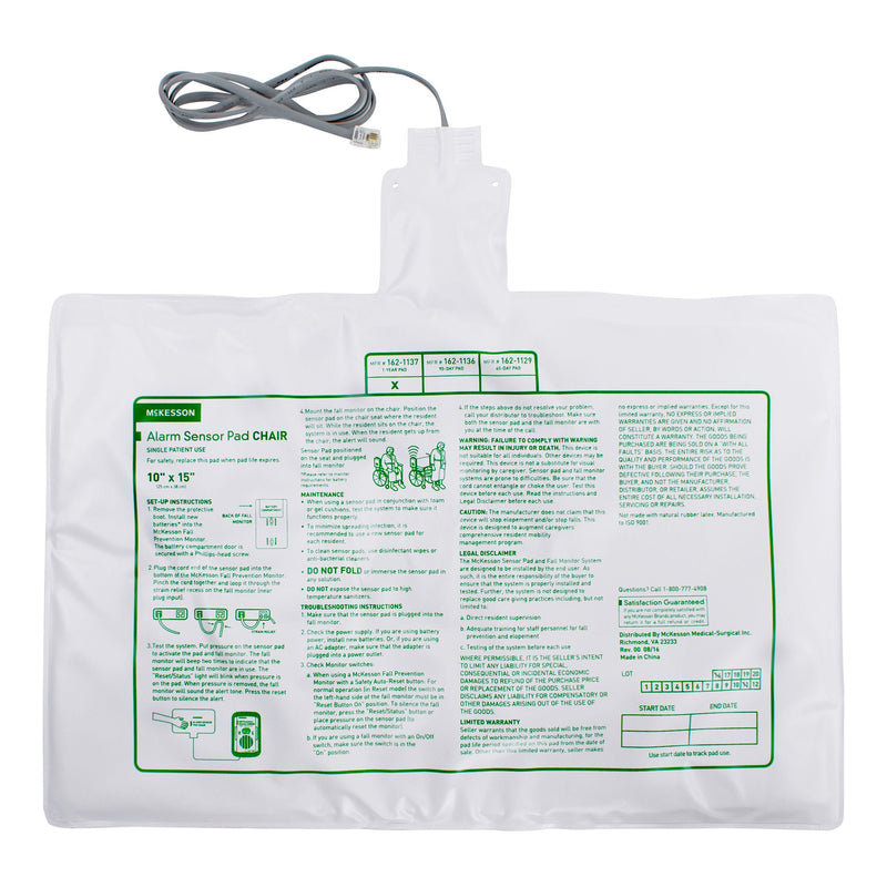 McKesson Chair Alarm Sensor Pad, 10 x 15 Inch (Case of 50)