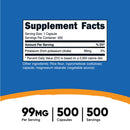Nutricost Dietary Supplement nutricost Potassium Citrate 99 mg Strength Capsule 500 Per Bottle (12/CS) 