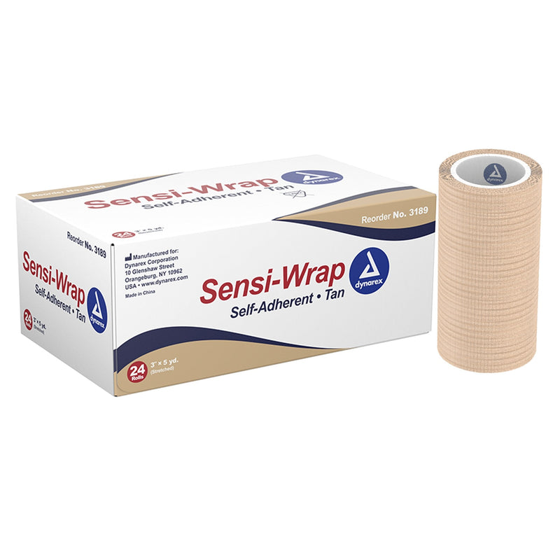 Dynarex Sensi-Wrap Self-adherent Closure Cohesive Bandage, 3 Inch x 5 Yard (24/CS) 