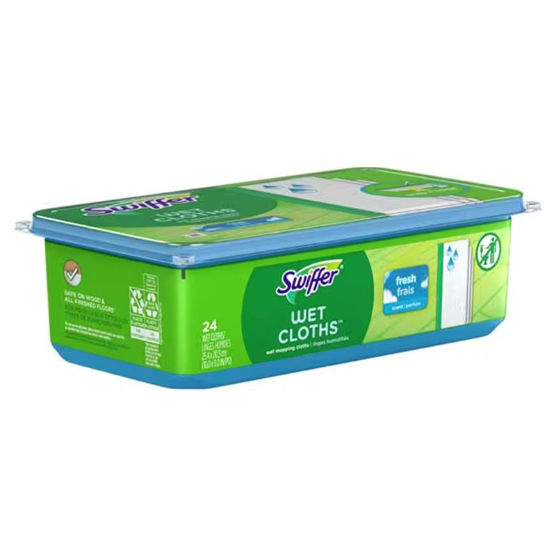 Saturated Wet Mop Pad Swiffer Wet Bound Edge White Cloth Disposable (72/CT)