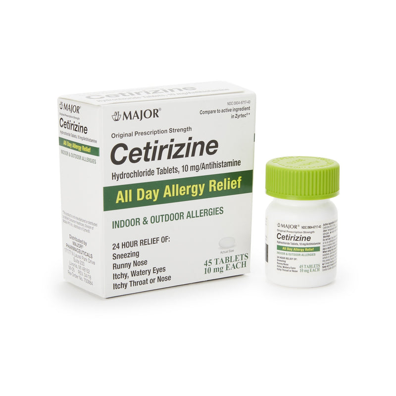 Major Cetirizine Antihistamine All Day Allergy Relief (Bottle of 45)