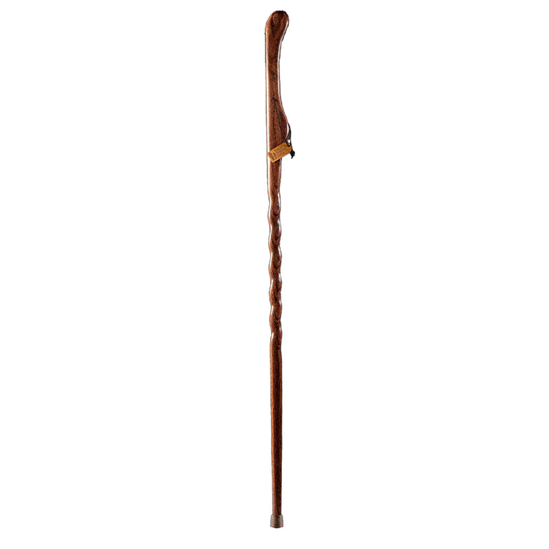 Mabis Healthcare Brazos Twisted Oak Hitchhiker Handcrafted Walking Stick, 58-Inch, Red 