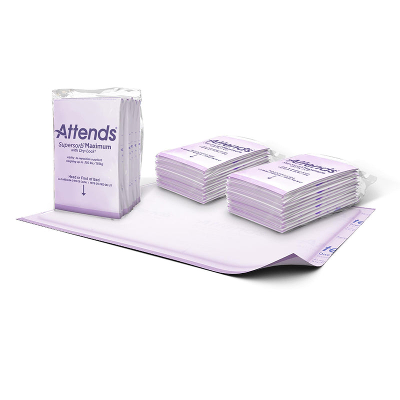 Attends Supersorb Maximum Premium Underpads, 30 x 36 Inches (Case of 60)