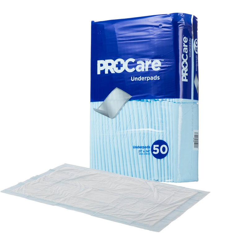 First Quality Products LLC ProCare Incontinence Underpads, Moisture-Proof, Absorbent, Comfortable, Blue (150/CS) 