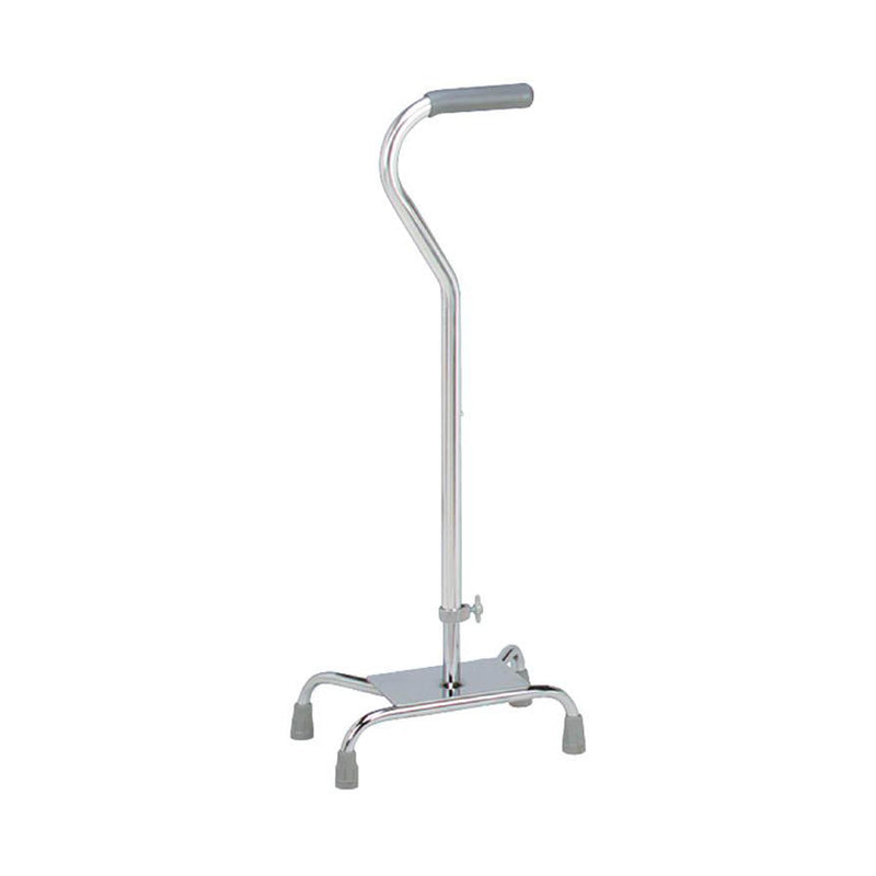 Compass Health Brands Carex Offset Quad Cane with Large Base, Silver 