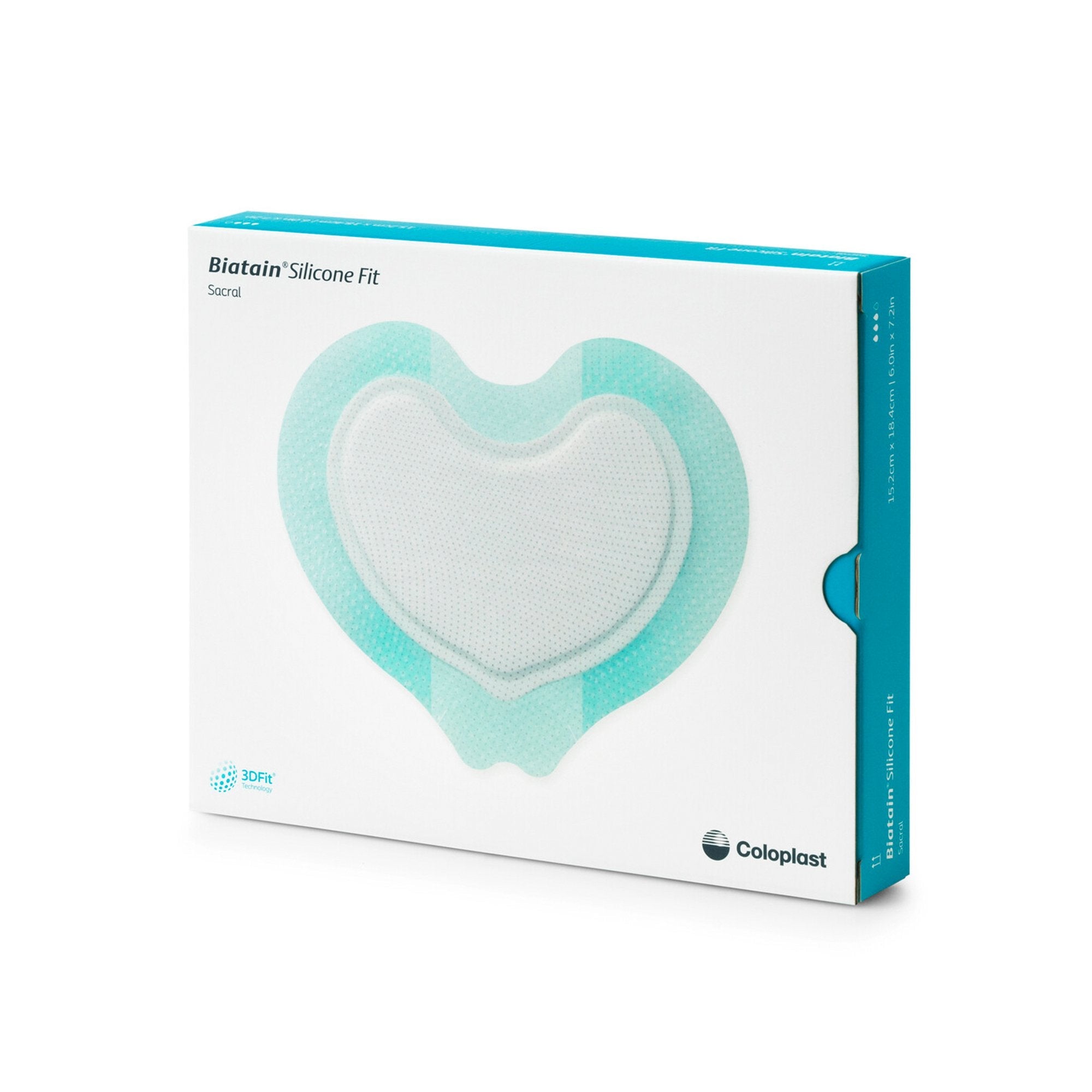 Coloplast Silicone Foam Dressing Biatain Silicone Fit 6 x 7-3/4 Inch With Border Film Backing Silicone Adhesive Sacral Sterile (5/BX) 