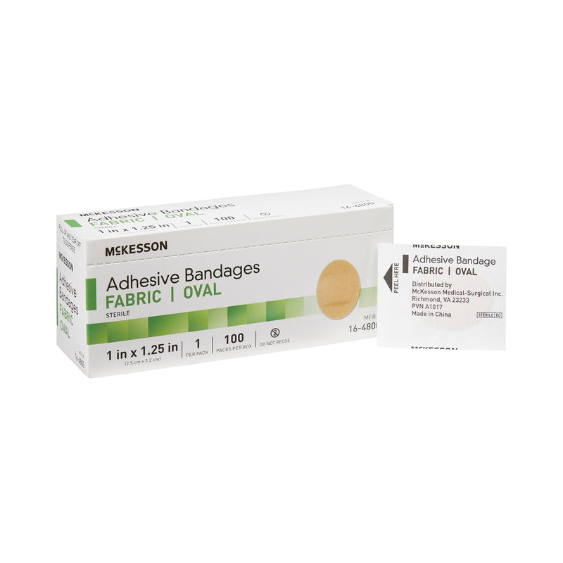 McKesson Brand McKesson Oval Tan Adhesive Bandage, 1 x 1-1/4 Inch (2400/CS) 