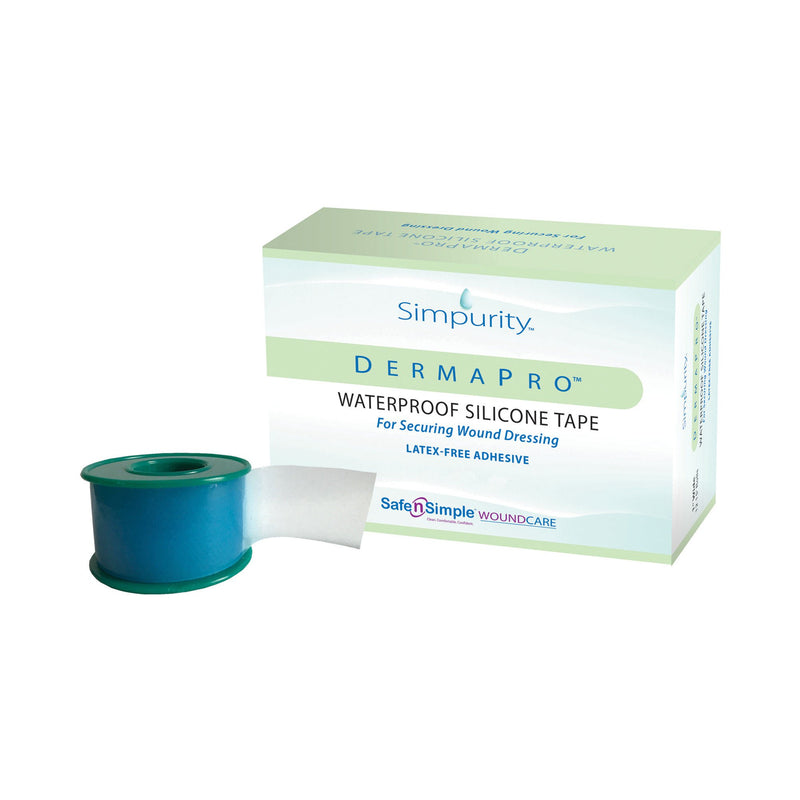 DermaPro Silicone Medical Tape, 2 Inch x 15 Foot, Transparent (Case of 24 Boxes)