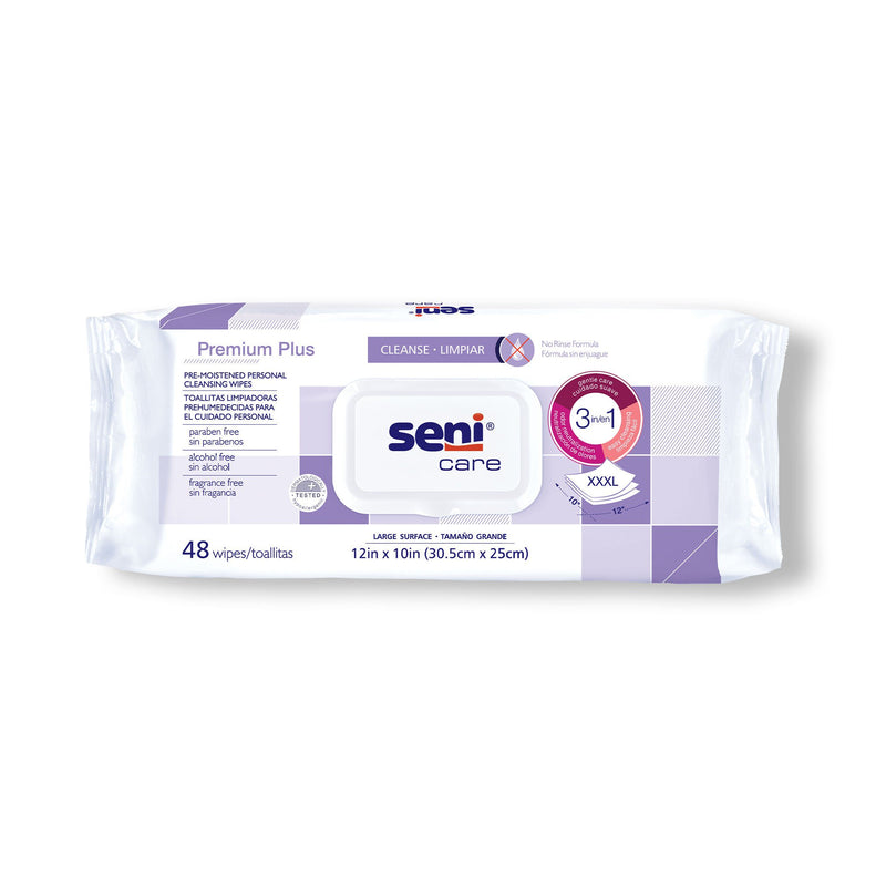 Seni Care Premium Plus Personal Cleansing Wipes (Case of 576)