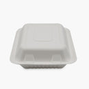 Medd Max LLC 3 Compartment Clamshell Food Container Medd Max LLC 8 X 8 Inch White Compostable Bagasse (200/CS) 