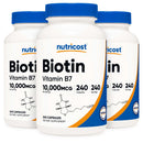 Nutricost Dietary Supplement nutricost Biotin 10 mg Strength Capsule 240 Per Bottle (12/CS) 