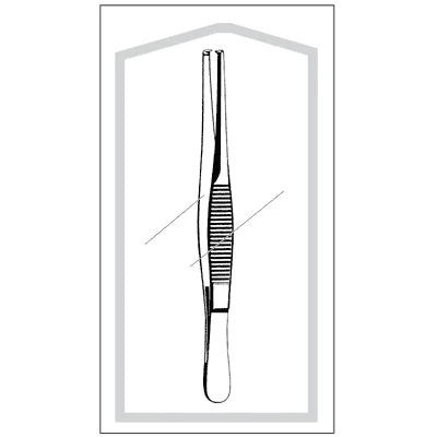 Econo Sterile Tissue Forceps - 4-1/2", Straight, 1x2 Teeth, Disposable, CS 50 - 96-2574 