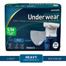 McKesson Premium Discreet Underwear for Men, Heavy Absorbency, Small/Medium (Case of 80)