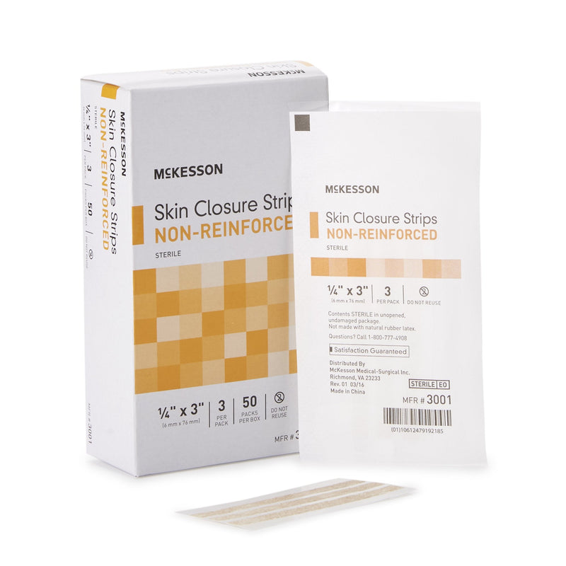 McKesson Brand McKesson Nonreinforced Skin Closure Strip, 1/4 x 3 Inch (200/CS) 