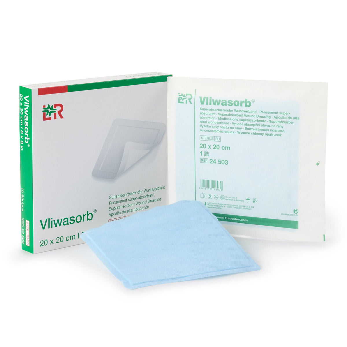Vliwasorb Superabsorbent Wound Dressing, 8 x 8 Inch (Case of 300)