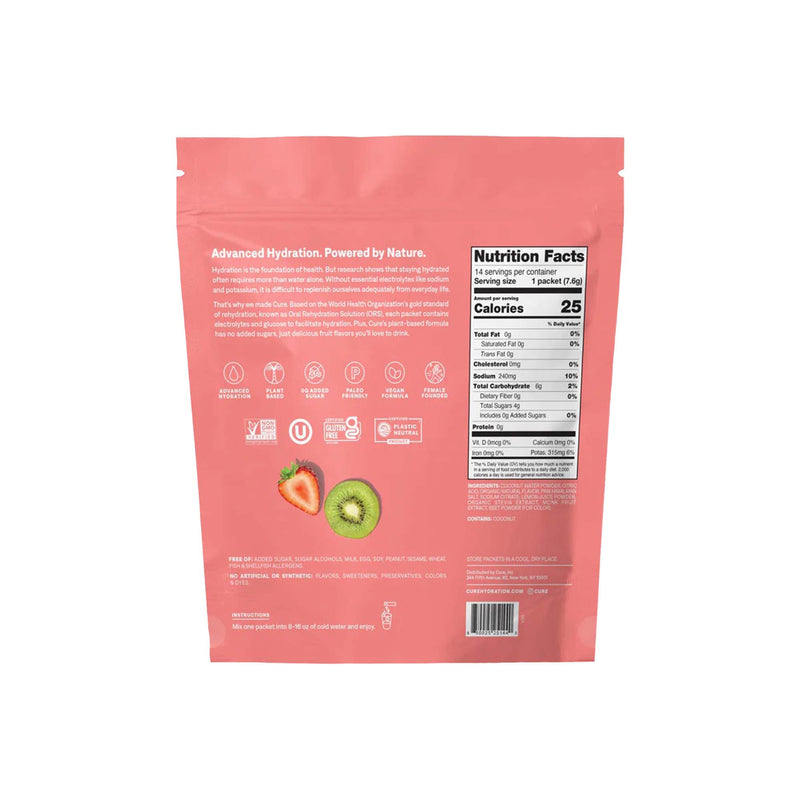 Cure Electrolyte Drink Mix, Strawberry Kiwi, 7.7-gram Packets (168/CS)