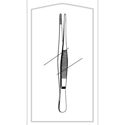 Merit Sterile Dressing Forceps - 5-1/2", Straight, Serrated, Disposable, CS 25 - 96-2670m