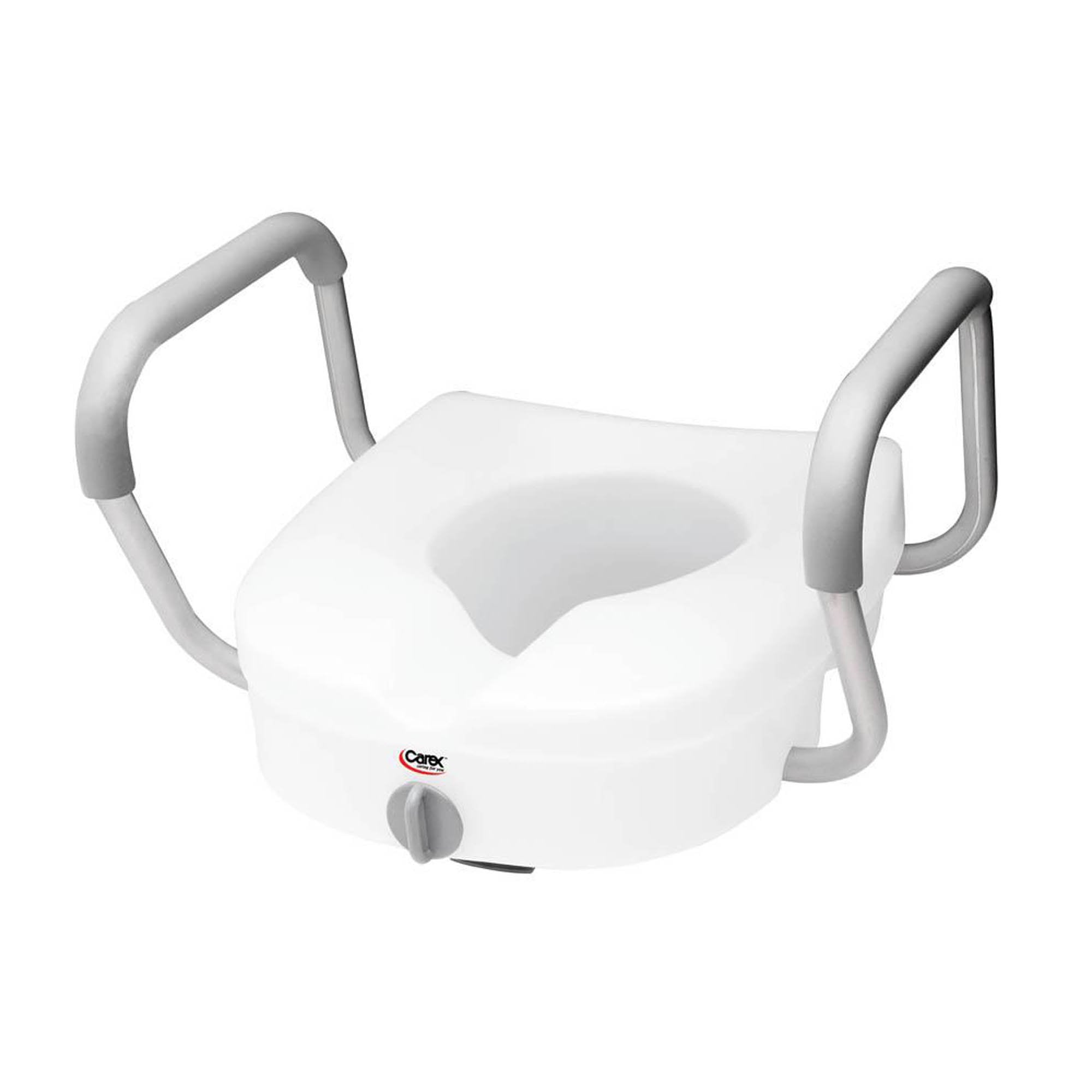 Compass Health Brands Carex E-Z Lock Raised Toilet Seat with Armrests 