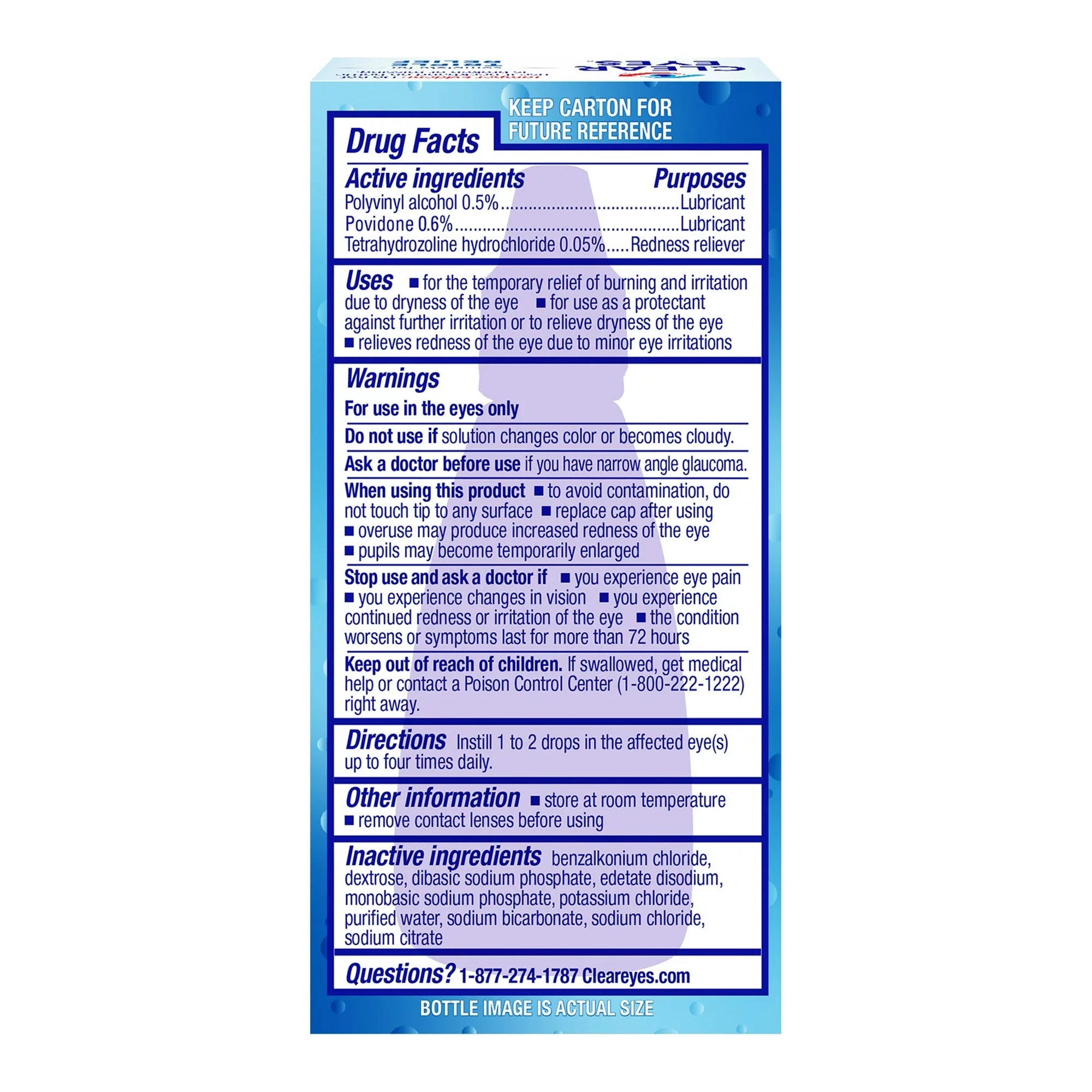 Prestige Medical Clear Eyes Triple Action Lubricant Redness Reliever Eye Drops 