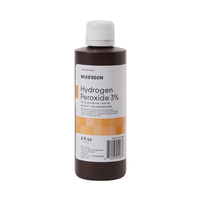 McKesson Hydrogen Peroxide Antiseptic, 4-ounce Bottle (Case of 24)