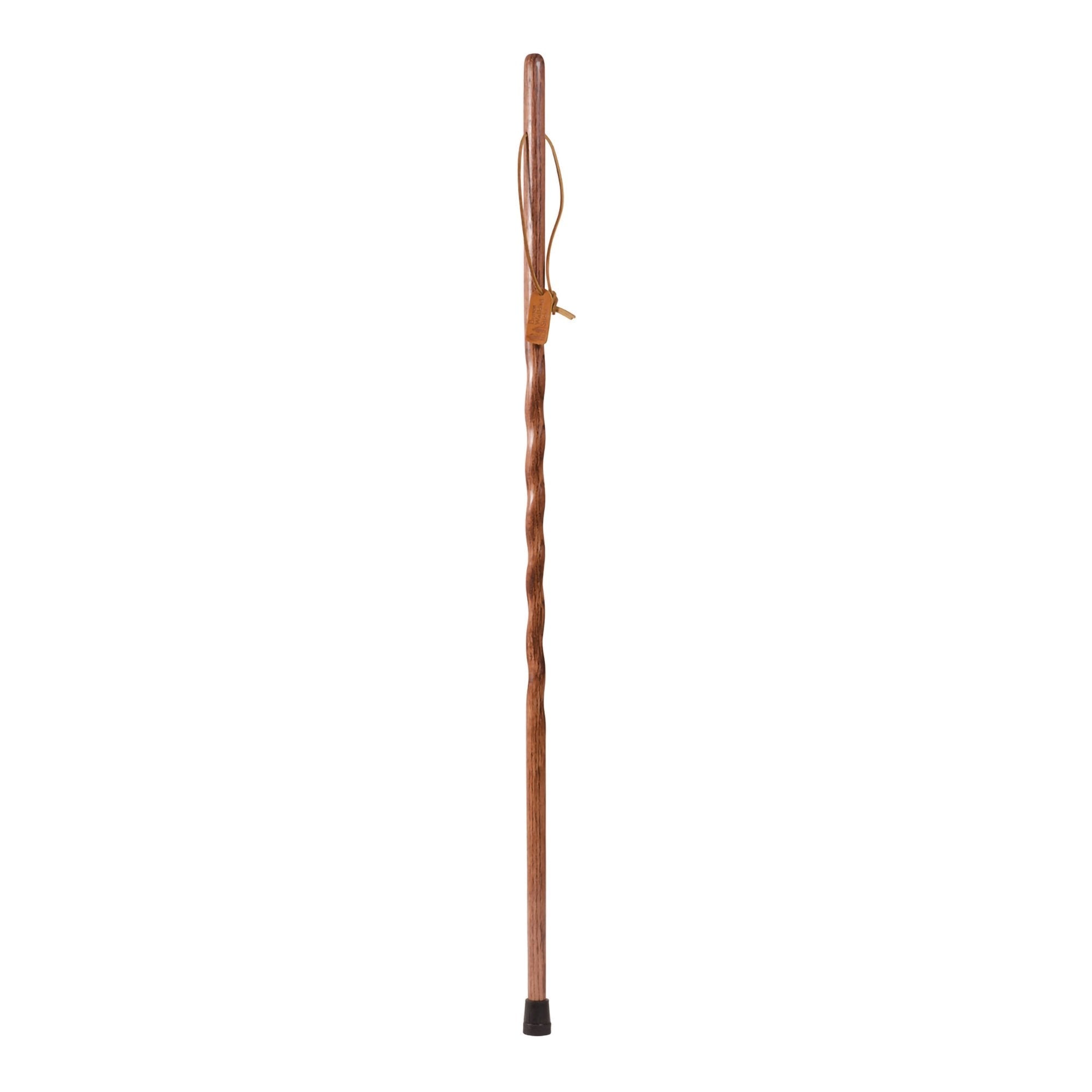 Mabis Healthcare Brazos Twisted Oak Backpacker Handcrafted Walking Stick, 48-Inch Height, Red 
