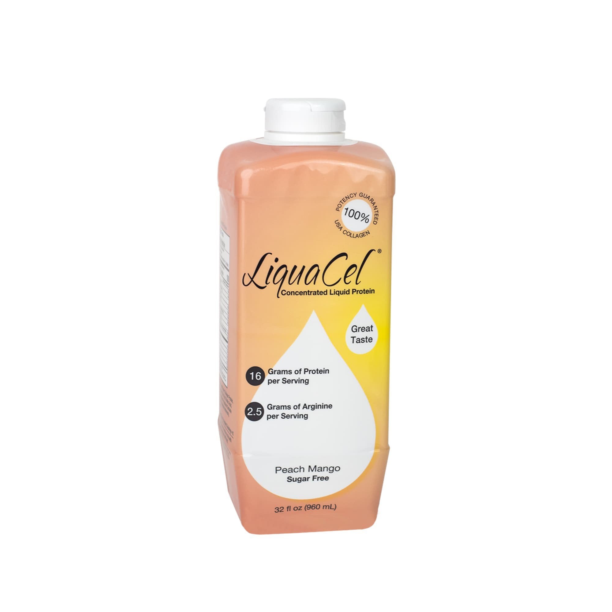 Global Health Products LiquaCel Peach Mango Concentrated Liquid Protein, 32-ounce bottle (6/CS) 