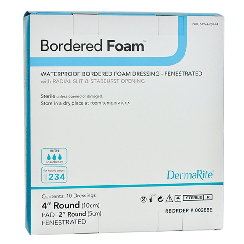 BorderedFoam Adhesive with Border Foam Dressing, 4-Inch Round 