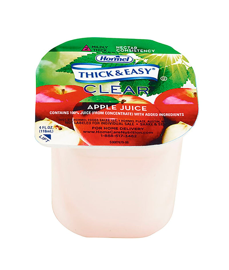 Thick & Easy Clear Nectar Consistency Apple Thickened Beverage, 4-ounce Cup (Case of 24)