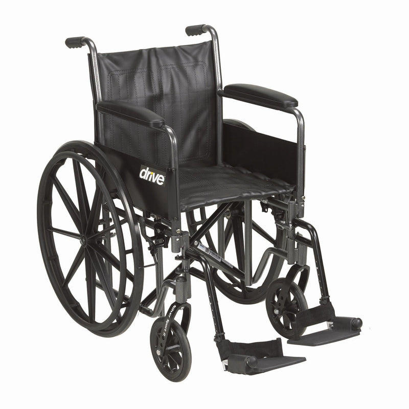 Drive DeVilbiss Healthcare drive Silver Sport 2 Wheelchair, 20 Inch Seat Width 