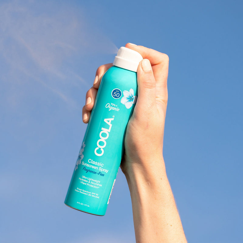 Coola Classic Body Sunscreen Spray SPF 50 Fragrance Free, 6-ounce Aerosol Can 