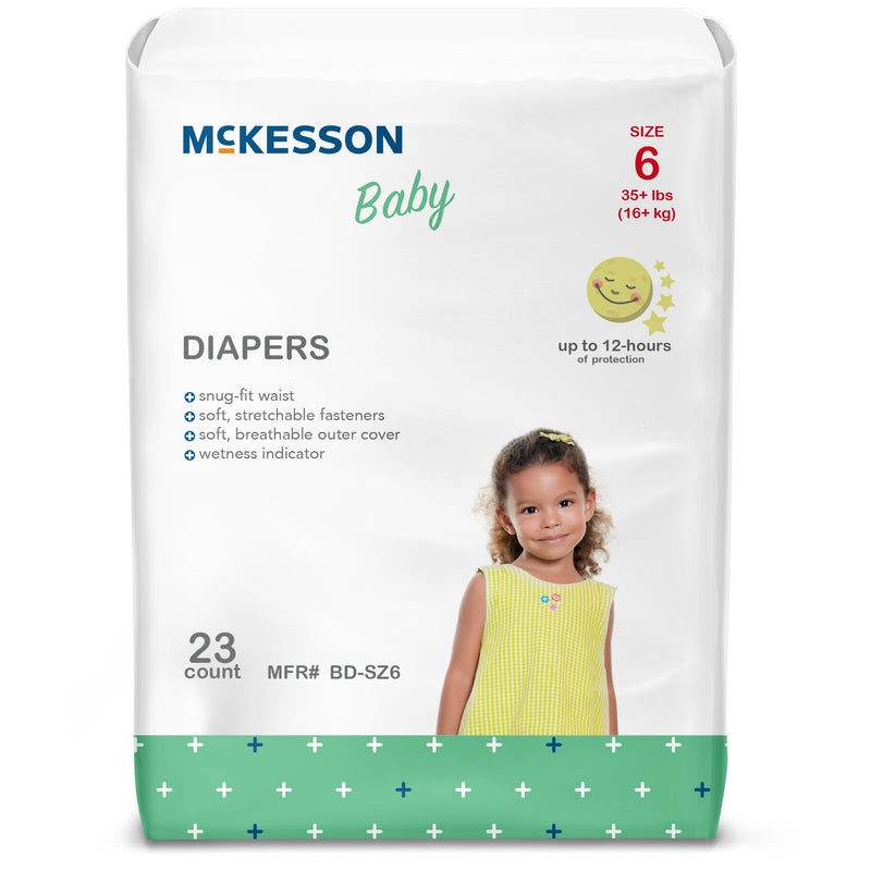 McKesson Baby Diaper, Size 6 for Toddlers weighing 35+ lbs. (Case of 4)