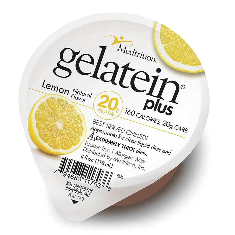 Gelatein Plus Lemon High Protein Gelatin, 4-ounce cup (Case of 36) 
