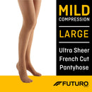 3M Futuro Energizing Ultra Sheer Pantyhose, Nude, Large (Box of 12 Pairs)