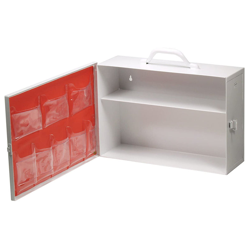 Mobile First Aid Cabinet Mobile Stainless Steel Without Drawers 2 Shelves Two Latch (Each)