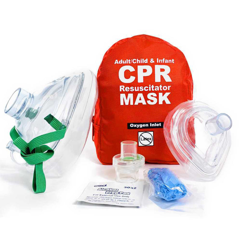 CPR Face Mask with Case One Way Valve Single Use (Each)