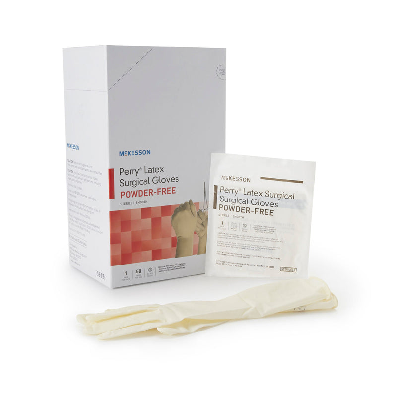 McKesson Perry Performance Plus Surgical Glove, Size 6.5, Cream (Case of 4 Boxes)