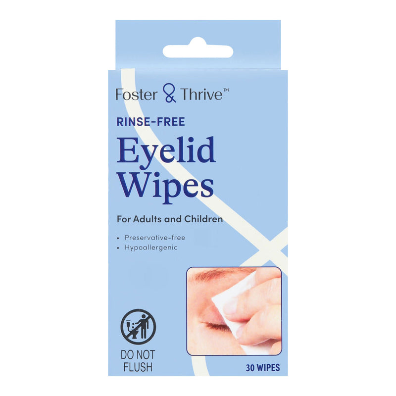 Foster & Thrive Rinse-Free Eyelid Wipes (Box of 30)