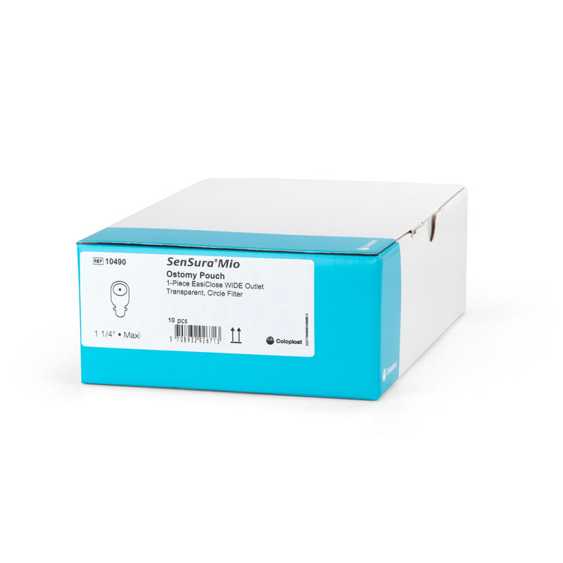 SenSura Mio Flat 1-Piece Transparent Ostomy Pouch, 32mm Stoma (Box of 10)