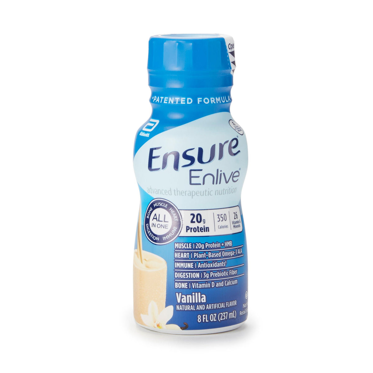 Ensure Enlive Vanilla Advanced Nutrition Shake, 8-ounce Bottle (Case of 24)